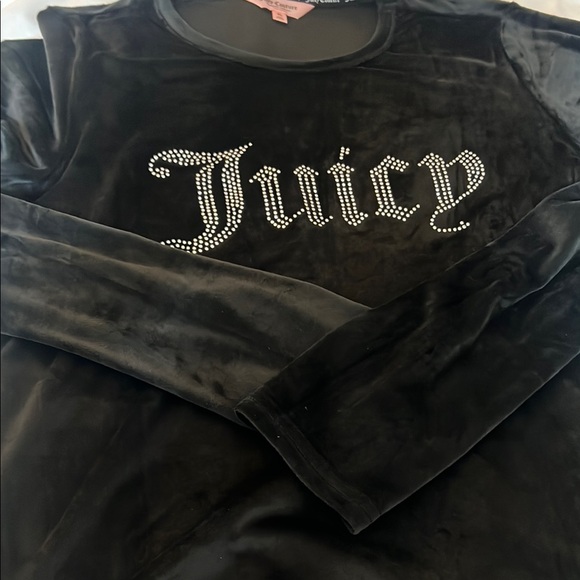Juicy Couture Black Velvet Long Sleeve Top - Picture 4 of 5